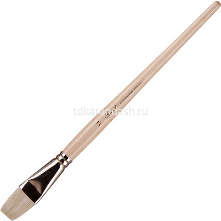 Кисть щетина плоская №14 (30 мм) длинная ручка DK10018/14