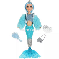 Русалка 32см с сумочкой, расческой и украшениями, голубая, пластик/текстиль LGM-H1-04-BB от магазина "Карандаш"