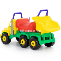 Каталка-автомобиль "Грузовик Супергигант №2" 76x31x39,5см, желтый, пластик 7889 от магазина "Карандаш"