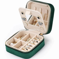 Шкатулка 10х10х5см текстиль, зеленая Y10605-24 от магазина "Карандаш"