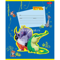 Тетрадь А5 12л клетка "Happy ZOO" на скобе 5 дизайнов 12Т5В1/086122 от магазина "Карандаш"