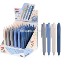 Ручка шариковая мини "Pocket" 0,7мм синяя, автомат, круглый корпус, ассорти BP_087123 от магазина "Карандаш"
