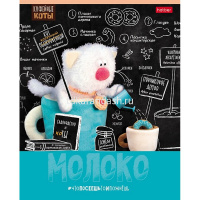 Тетрадь А5 24л клетка "Кофейные коты" на скобе 5 дизайнов 24Т5В1/091614 от магазина "Карандаш"