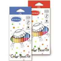 Карандаши 24 цвета "Acmeliae" 12шт. двусторонние трехгранные дерево, картон C12-24 от магазина "Карандаш"