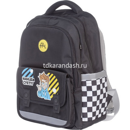 Рюкзак "Влад А4" 40х29х14см, 800гр, 2 отделение, 3 кармана, черный 077939 от магазина "Карандаш"