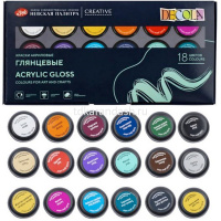 Краски акриловые 18 цветов 20мл глянцевые 29412149 от магазина "Карандаш"
