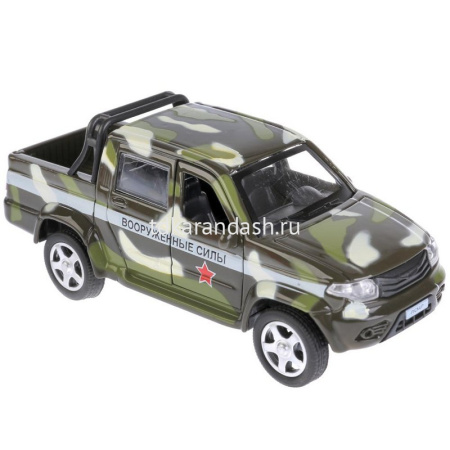 Машина "UAZ Pickup Военный" хаки, инерционная, металл 12см (открывающиеся двери) PICKUP-MIL от магазина "Карандаш"