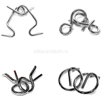 Набор головоломок 4в1 металл 19х19см E077 от магазина "Карандаш"