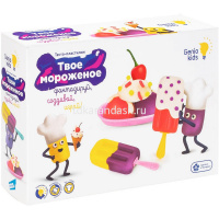 Набор д/лепки из теста 6 цветов 30гр. "Твое мороженое" (тарелки-мороженицы, формочка, 2 палочки) TA2 от магазина "Карандаш"