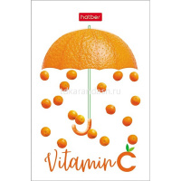 Блокнот А7 48л "Vitamin C" клетка, склейка, 3-х цветный блок, 5 дизайнов 083523 от магазина "Карандаш"