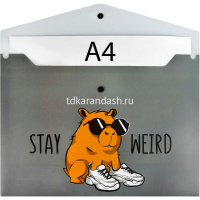 Папка-конверт на кнопке "Чудная капибара" A4 полипропилен, 0,15мм 69303 от магазина "Карандаш"