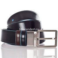 Ремень мужской 3,5см х 1,25м натуральная кожа, черный/коричневый "Blue Square" CU2619B2/NMO от магазина "Карандаш"