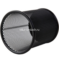 Подставка д/канц.принадлежностей d-9х10см сетчатая металлическая, черная E9172 от магазина "Карандаш"