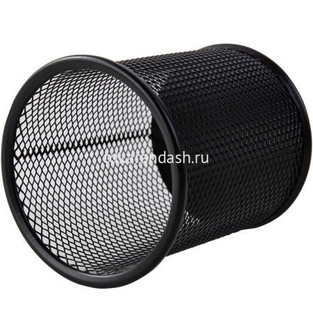Подставка д/канц.принадлежностей d-9х10см сетчатая металлическая, черная E9172 от магазина "Карандаш"