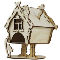 Заготовка для декорирования "Чайный домик Домик бабы Яги" 11,5х11х17см, фанера 3мм (кол-во деталей-ш от магазина "Карандаш"