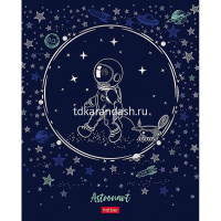 Тетрадь А5 48л клетка "Астронавт" на скобе 3D фольга матовая ламинация 5 дизайнов 48Т5лофВ1 от магазина "Карандаш"