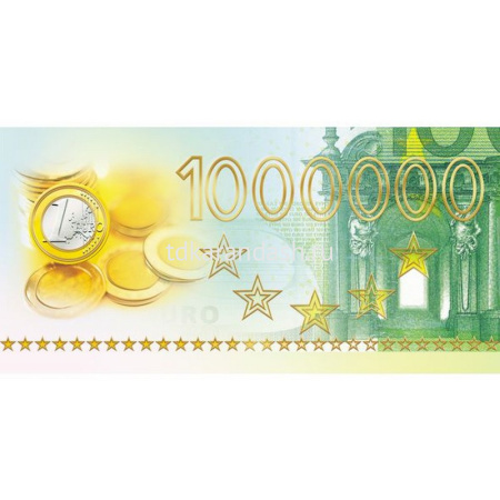 Конверт для денег "Миллион евро" 169х84мм 3D фольга 16196/050966