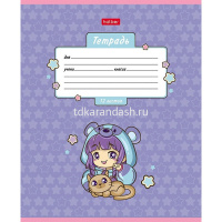 Тетрадь А5 12л клетка "Девочки аниме" на скобе 5 дизайнов 12Т5В1/086025 от магазина "Карандаш"