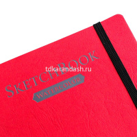 Скетчбук 16х16см 25л 200г/м2 "Fin" акварельная бумага, на спирали,на резинке,твердая обложка,красный от магазина "Карандаш"