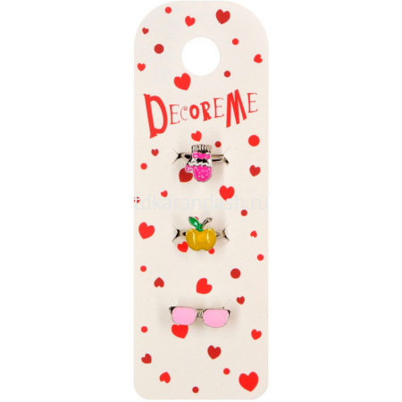 Набор колец детских 3шт. 6 видов 2-791/04 от магазина "Карандаш"