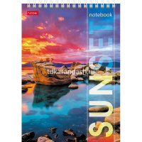 Блокнот А5 80л "Прекрасные закаты" клетка на спирали, жесткая подложка, 2 дизайна 076922 от магазина "Карандаш"