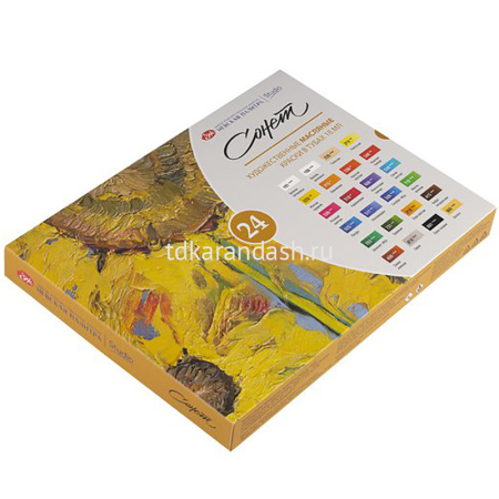 Краски масляные 24 цвета 18мл кюветы Сонет 26412522 от магазина "Карандаш"