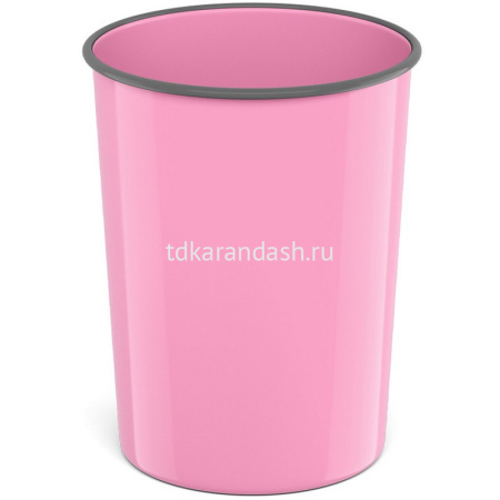 Корзина д/бумаг 13,5л круглая пластик розовая "Pastel" 58453
