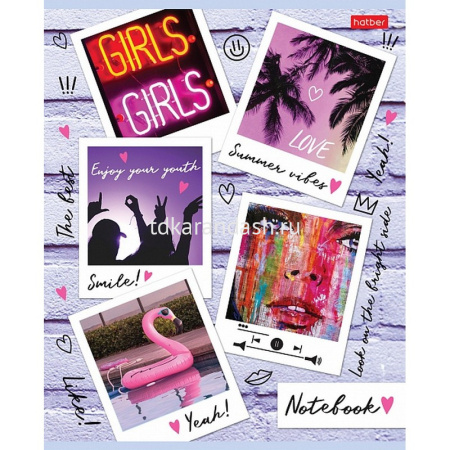 Тетрадь А5 48л клетка "Полароид" на скобе выборочный лак 5 дизайнов 48Т5вмВ1/078396 от магазина "Карандаш"