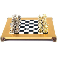 Шахматный набор "Древняя Спарта" 28х28см дерево/металл (фигуры золото/серебро) MP-S-16-28-BLA от магазина "Карандаш"