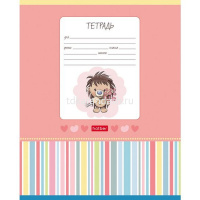 Тетрадь А5 12л косая линия "Мультяшки" на скобе 5 дизайнов 12Т5В6/057242 от магазина "Карандаш"