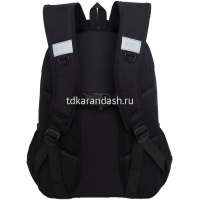 Рюкзак 28х39х20см, 830гр, 2 отделения, 4 кармана, с брелком, черный/серый "Панда" RG-568-5/1 от магазина "Карандаш"