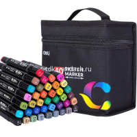 Картинка Набор маркеров двусторонних 40 цв, толщина линии 1-7мм в текстильном чехле E70806-40 от магазина "Карандаш" Набор маркеров двусторонних 40 цв, толщина линии 1-7мм в текстильном чехле E70806-40 от магазина "Карандаш"