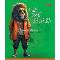 Тетрадь А5 48л клетка "Cool Animals" на скобе, пластиковая обложка, 5 дизайнов 089033 от магазина "Карандаш"