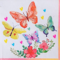 Салфетки "Бабочки" 33х33см 20шт 4 вида Y10991-24 от магазина "Карандаш"
