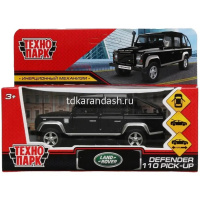 Машина "Land Rover Defender Pickup" черная, инерционная, металл 12см (открыв. двери) DEFPICKUP-12-BK от магазина "Карандаш"