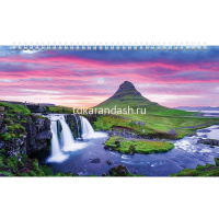 Календарь квартальный 2026 "Водопады" 320х840мм настенный трехблочный, с бегунком 5 постеров 091646 от магазина "Карандаш"