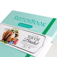 Скетчбук 14х14см 40л 180г/м2 "Bristol Touch" на резинке, твердая обложка, мятный 401234 от магазина "Карандаш"