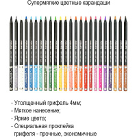 Карандаши 24 цвета "Blackwood Artmate" круглые дерево, картон 43587 от магазина "Карандаш"