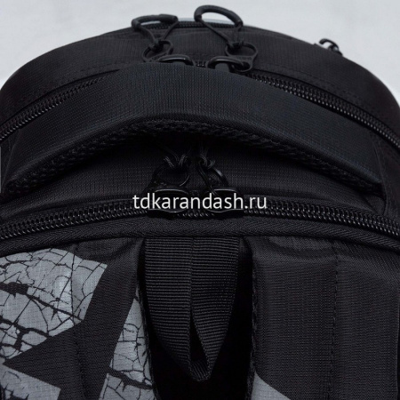 Рюкзак 32х42х22см, 1100гр, 2 отделения, 4 кармана, черный/серый светоотражающий RU-423-14/6 от магазина "Карандаш"