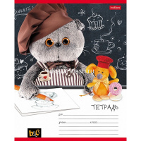 Тетрадь А5 24л клетка "Кот Басик" на скобе 5 дизайнов 24Т5В1/068818 от магазина "Карандаш"