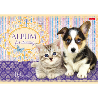 Альбом для рисования А4 40л "Маленькие друзья" на скобе 5 дизайнов 40А4В/004128 от магазина "Карандаш"