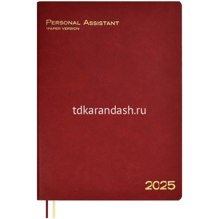 Ежедневник 2025 А4 "Escalada" 240стр., бордовый, искусственная кожа "Шеврет глосс" 66938