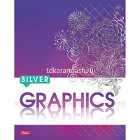 Тетрадь А5 48л клетка "Graphics!" на скобе 3D фольга матовая ламинация 5 дизайнов 055071 от магазина "Карандаш"