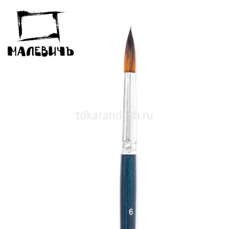 Кисть синтетика круглая №6 короткая ручка "Andy" 753006 от магазина "Карандаш"