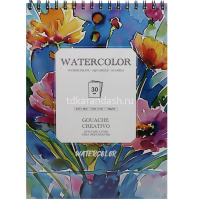 Скетчбук А4 30л 180г/м2 "Рисунки" акварельная бумага, спираль, кремовая бумага, жесткая подложка от магазина "Карандаш"