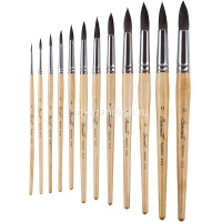 Кисть белка микс круглая №4 короткая ручка 211204 от магазина "Карандаш"