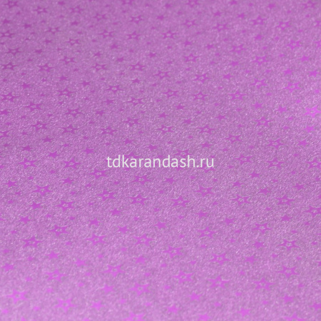 Бумага упаковочная 70см х 1м "Звезды" блестящая розовая Y8874-19