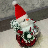 Сувенир Снеговик с веточками 20х14см красный Y10079-24 от магазина "Карандаш"