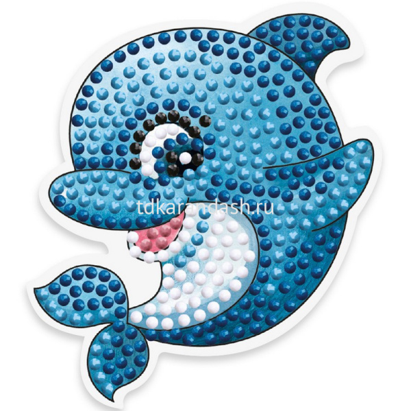 Набор мозаики "Магнит. Дельфин" 8х9,5м (основа, стилус, воск.подушка, стразы, лоток) ALVM-051 от магазина "Карандаш"