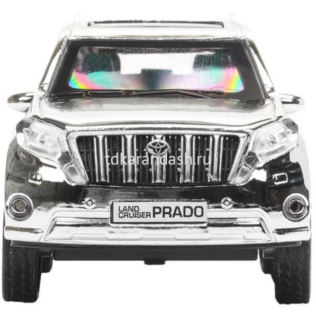 Машина "Toyota Prado Хром" серебро, инерционная, металл 12см (открывающиеся двери) PRADO-SL-CH-WOD от магазина "Карандаш"